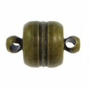 Metalen magneetsluiting 11x7mm Antiek brons